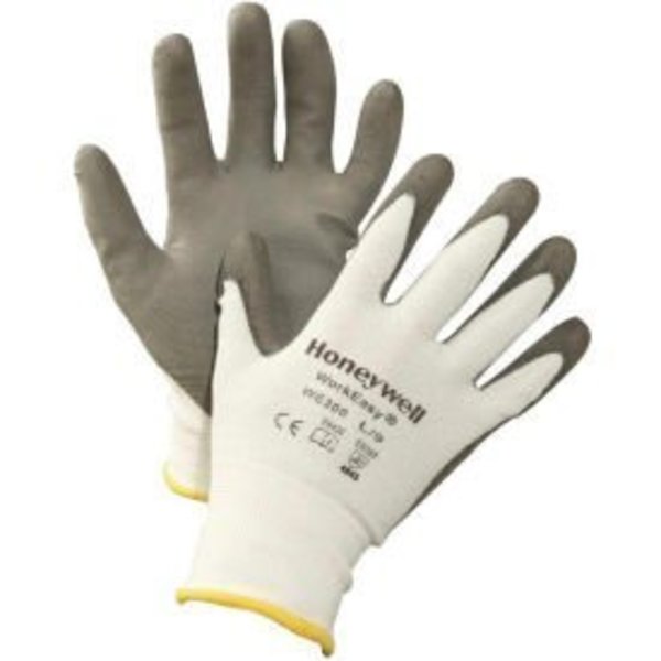 Honeywell North Honeywell WorkEasy® WE300M Cut-Resistant HPPE Fiber Glove, Gray Shell & PU Palm, Medium WE300-M
